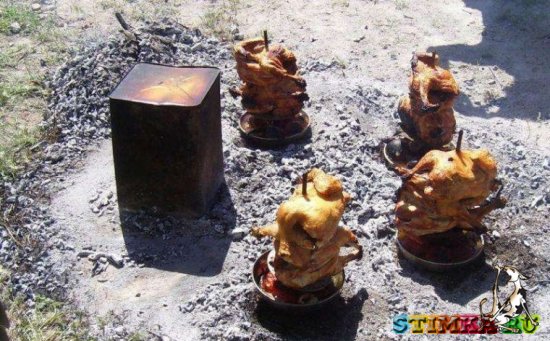 Новый способ приготовления курицы на костре