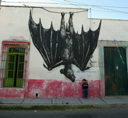 Стрит-арт художника ROA в Мексике