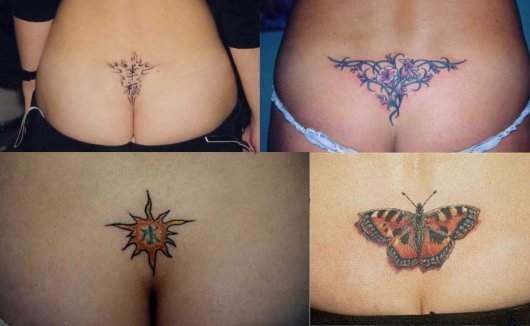 Интимные женские татуировки, в зоне бикини и на попе